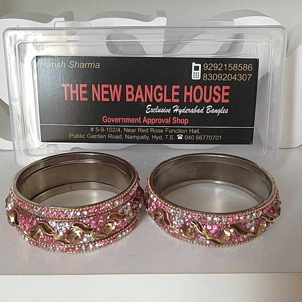 6pc set Hyderabad India Stone Bangles - Picture 3 of 8